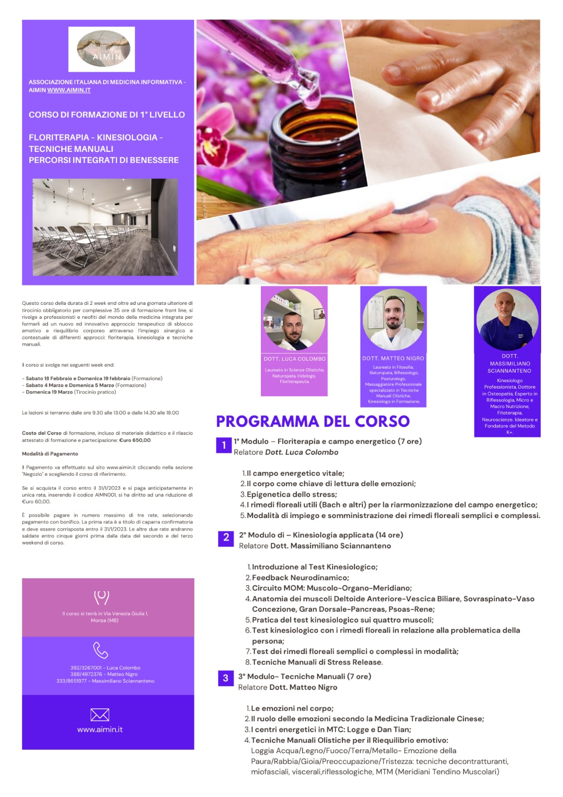 corso primo livello 2023 - FLORITERAPIA &ndash; KINESIOLOGIA &ndash; TECNICHE MANUALI